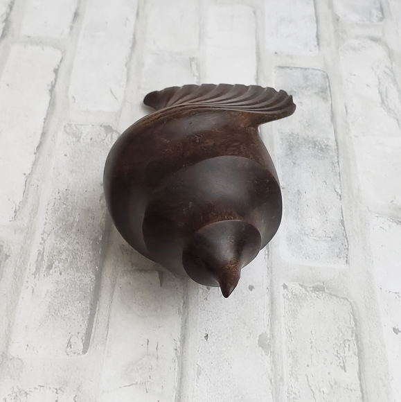 Carved Indian Ironwood Conch Shell Handmade Sculpture - Picture 5 of 11
